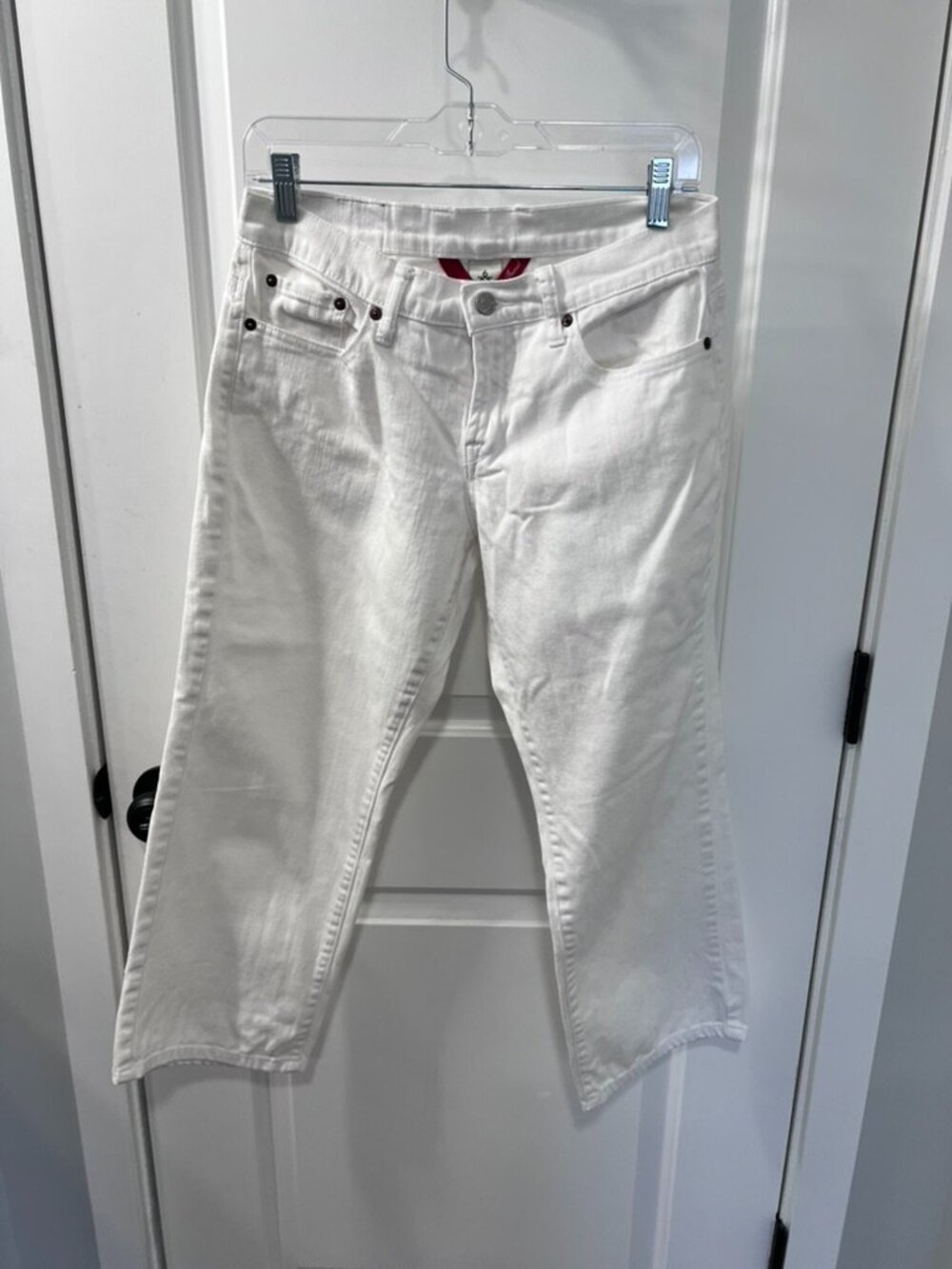 Lucky Brand White Straight Leg Cropped Jeans W31 Stretch Denim Mid Rise
